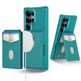 For Samsung Galaxy S23 Ultra 5G 2-in-1 Magnetic Wallet MagSafe Leather Back Phone Case(Green)