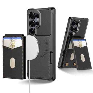 For Samsung Galaxy S24 Ultra 5G 2-in-1 Magnetic Wallet MagSafe Leather Back Phone Case(Black)