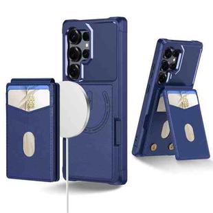 For Samsung Galaxy S24 Ultra 5G 2-in-1 Magnetic Wallet MagSafe Leather Back Phone Case(Blue)