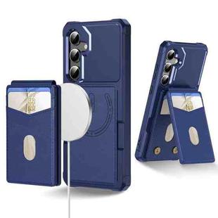 For Samsung Galaxy S24 5G 2-in-1 Magnetic Wallet MagSafe Leather Back Phone Case(Blue)