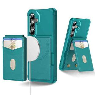 For Samsung Galaxy S24 5G 2-in-1 Magnetic Wallet MagSafe Leather Back Phone Case(Green)