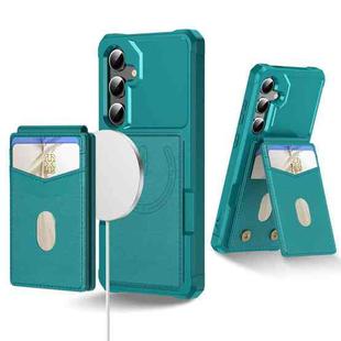 For Samsung Galaxy S24+ 5G 2-in-1 Magnetic Wallet MagSafe Leather Back Phone Case(Green)