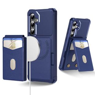 For Samsung Galaxy S24 FE 5G 2-in-1 Magnetic Wallet MagSafe Leather Back Phone Case(Blue)