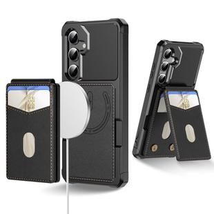 For Samsung Galaxy S23 FE 5G 2-in-1 Magnetic Wallet MagSafe Leather Back Phone Case(Black)