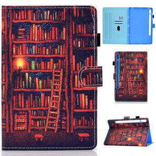 For Samsung Galaxy Tab S7 T870 Colored Drawing Horizontal Flip Leather Case with Holder & Card Slots & Pen Slot & Sleep / Wake-up Function(Bookshelf)