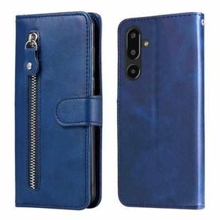 For Samsung Galaxy F16 5G / M16 5G Fashion Calf Texture Zipper Leather Phone Case(Blue)