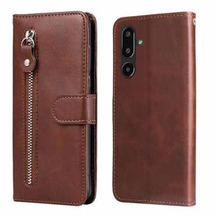 For Samsung Galaxy F16 5G / M16 5G Fashion Calf Texture Zipper Leather Phone Case(Brown)