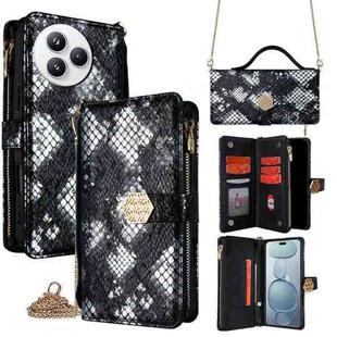 For Xiaomi Civi 5 Pro 5G Crossbody Handle Snake Texture Leather Phone Case(Black)