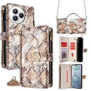 For Xiaomi Civi 5 Pro 5G Crossbody Handle Snake Texture Leather Phone Case(White)