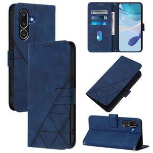 For Samsung Galaxy M56 5G Crossbody 3D Embossed Flip Leather Phone Case(Blue)