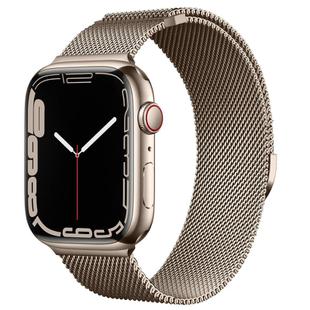 For Apple Watch 46mm / 49mm / 45mm / 44mm Kalebol Semi-circular Milanese Stainless Steel Strap(Vintage Gold)