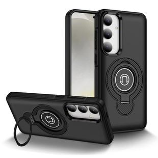 For Samsung Galaxy S25 5G Ring Holder Magnetic Phone Case(Black)