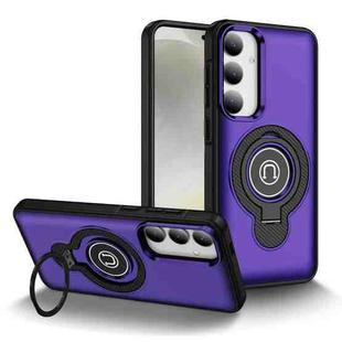For Samsung Galaxy S25+ 5G Ring Holder Magnetic Phone Case(Purple)