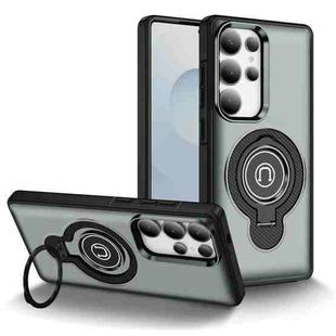 For Samsung Galaxy S25 Ultra 5G Ring Holder Magnetic Phone Case(Grey)