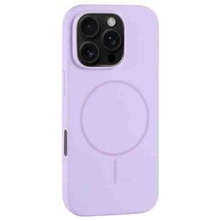 For iPhone 16 Pro Large Hole Camera MagSafe Liquid Silicone Full Coverage Phone Case(Purple)