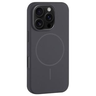 For iPhone 16 Pro Large Hole Camera MagSafe Liquid Silicone Full Coverage Phone Case(Carbon Gray Black)