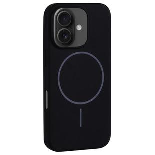 For iPhone 16 Plus Large Hole Camera MagSafe Liquid Silicone Full Coverage Phone Case(Black)