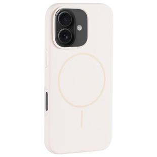 For iPhone 16 Plus Large Hole Camera MagSafe Liquid Silicone Full Coverage Phone Case(Antique White)