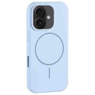 For iPhone 16 Large Hole Camera MagSafe Liquid Silicone Full Coverage Phone Case(Blue)