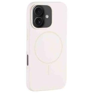 For iPhone 16 Large Hole Camera MagSafe Liquid Silicone Full Coverage Phone Case(Antique White)