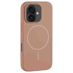 For iPhone 16 Large Hole Camera MagSafe Liquid Silicone Full Coverage Phone Case(Gold)