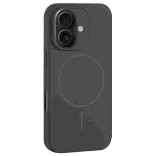 For iPhone 16 Large Hole Camera MagSafe Liquid Silicone Full Coverage Phone Case(Carbon Gray Black)