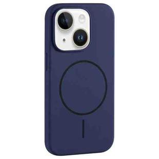 For iPhone 13 Large Hole Camera MagSafe Liquid Silicone Full Coverage Phone Case(Royal Blue)