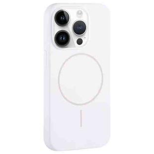 For iPhone 12 Pro Max Large Hole Camera MagSafe Liquid Silicone Full Coverage Phone Case(White)