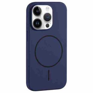 For iPhone 12 Pro Max Large Hole Camera MagSafe Liquid Silicone Full Coverage Phone Case(Royal Blue)