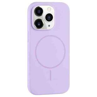 For iPhone 11 Pro Max Large Hole Camera MagSafe Liquid Silicone Full Coverage Phone Case(Purple)