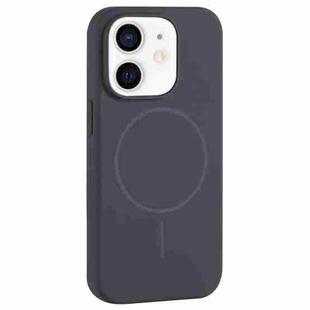 For iPhone 11 Large Hole Camera MagSafe Liquid Silicone Full Coverage Phone Case(Carbon Gray Black)