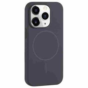 For iPhone 11 Pro Large Hole Camera MagSafe Liquid Silicone Full Coverage Phone Case(Carbon Gray Black)