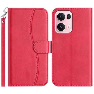 For OPPO Reno13 Pro Dual-Folded S-shape Leather Phone Case(Rose Red)
