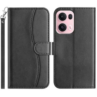 For OPPO Reno13 Pro Dual-Folded S-shape Leather Phone Case(Black)