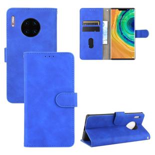 For Huawei Mate 30 Pro Solid Color Skin Feel Magnetic Buckle Horizontal Flip Calf Texture PU Leather Case with Holder & Card Slots & Wallet(Blue)