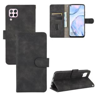 For Huawei nova 6 SE / P40 Lite Solid Color Skin Feel Magnetic Buckle Horizontal Flip Calf Texture PU Leather Case with Holder & Card Slots & Wallet(Black)