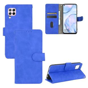 For Huawei nova 6 SE / P40 Lite Solid Color Skin Feel Magnetic Buckle Horizontal Flip Calf Texture PU Leather Case with Holder & Card Slots & Wallet(Blue)