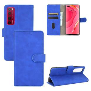 For Huawei nova 7 Pro 5G Solid Color Skin Feel Magnetic Buckle Horizontal Flip Calf Texture PU Leather Case with Holder & Card Slots & Wallet(Blue)