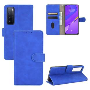 For Huawei nova 7 5G Solid Color Skin Feel Magnetic Buckle Horizontal Flip Calf Texture PU Leather Case with Holder & Card Slots & Wallet(Blue)