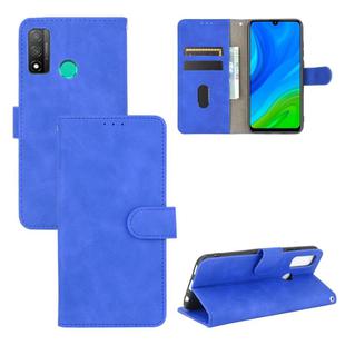 For Huawei P smart 2020 Solid Color Skin Feel Magnetic Buckle Horizontal Flip Calf Texture PU Leather Case with Holder & Card Slots & Wallet(Blue)