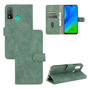 For Huawei P smart 2020 Solid Color Skin Feel Magnetic Buckle Horizontal Flip Calf Texture PU Leather Case with Holder & Card Slots & Wallet(Green)