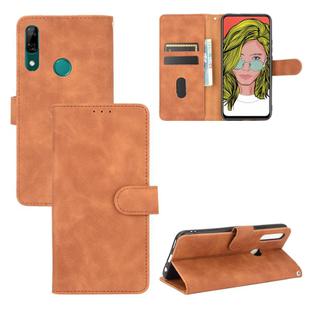 For Huawei P smart Z / Y9 Prime (2019) Solid Color Skin Feel Magnetic Buckle Horizontal Flip Calf Texture PU Leather Case with Holder & Card Slots & Wallet(Brown)