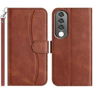 For Honor 90 Pro Dual-Folded S-shape Leather Phone Case(Coffee)