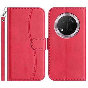 For Honor X9c Dual-Folded S-shape Leather Phone Case(Rose Red)