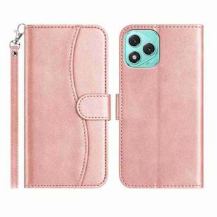 For Honor 400 Lite Global Dual-Folded S-shape Leather Phone Case(Rose Gold)