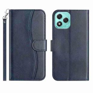 For Honor 400 Lite Global Dual-Folded S-shape Leather Phone Case(Navy Blue)