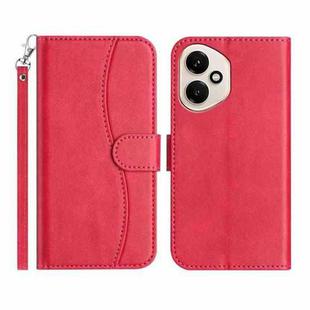 For Honor 400 Global Dual-Folded S-shape Leather Phone Case(Rose Red)