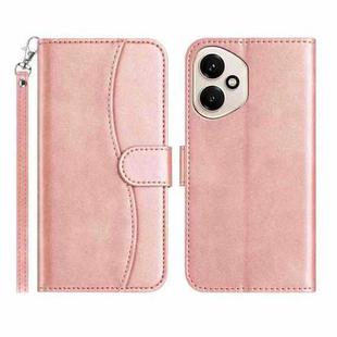 For Honor 400 Global Dual-Folded S-shape Leather Phone Case(Rose Gold)