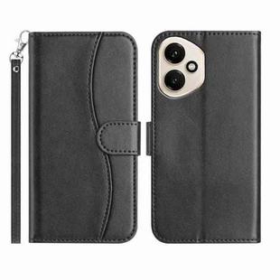 For Honor 400 Global Dual-Folded S-shape Leather Phone Case(Black)