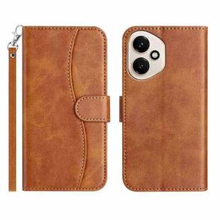 For Honor 400 Global Dual-Folded S-shape Leather Phone Case(Brown)